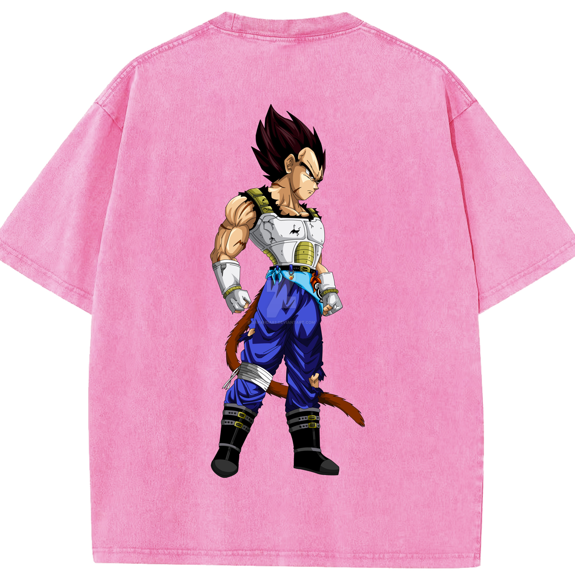 （画像用） ドラゴンボール ベジータ四世（Bejīta Yonsei）DRAGON BALL Vegeta IV 綿100% ヴィンテージ風 半袖Tシャツ（背面プリント）